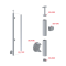 Nerezový sloup, boční kotvení, výplň: sklo, pravý, vrch pevný (ø 42,4x2 mm), broušená nerez K320 / AISI304