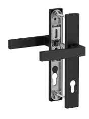 Hliníková sada se štítem klika/klika, černý broušený elox