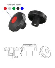 Aretačná matica, ø-64mm, M8mm,D-19mm,h-21 -Polyamid,odolná voči poveternostným vplyvom