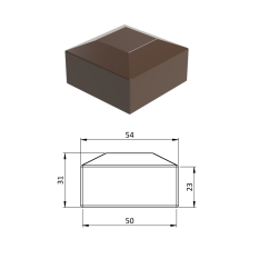 Vonkajšia krytka 50 x 50 mm, plastová PE