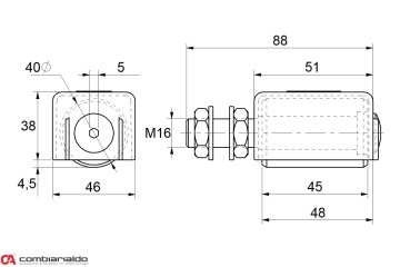 Vodicí kladka Combi Arialdo, nylonová, horní s ochranným krytem