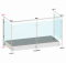 Nerezový sloup, boční kotvení, výplň: sklo, pravý, vrch pevný (ø 42,4x2 mm), leštěná nerez / AISI304