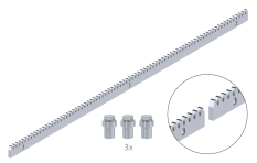 Hřeben kovový 30 x 8 mm, 3x úchyt + šrouby, 1000 mm, M4, pozinkovaný