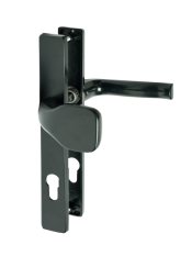 Klika AL s koulí, rozměr štítku 239 x 32 mm, rozteč 72 mm, černá prášková barva vypalovaná, s otvorem pro stavební vložku, pár