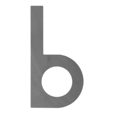 Domovní písmeno b, 120x80mm hladké, bez povrchové úpravy
