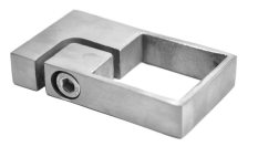 Úchyt šroubovaný na boční kotvení sloupu 40x40 mm bez kotvící plotny, broušená nerez K320 / AISI304