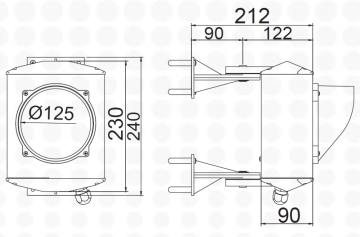 ASF semafor jednokomorový, LED, hliník, 230V