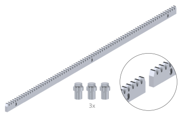 Hřeben INOX 30 x 10 mm, L = 1000 mm, M4, max. do 1900 kg, 3 x úchyt + šrouby, nerezový