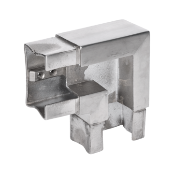 Přechod - koleno 90° (60x40x1.5mm) na madlo EB1-JHM60x40, lepený spoj, brúsená nerez K320 /AISI304