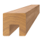 Dřevěný profil (40x40mm/L:3000mm) s drážkou 17x20mm, materiál: dub, broušený povrch bez nátěru, balení: PVC fólie, necinkovaný materiál
