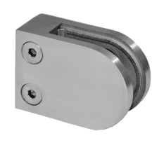 Svorka skla plochá (63x45x27 mm), broušená nerez K320 / AISI304, balení neobsahuje gumičky na sklo