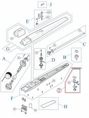 PRMB06R01 set mechanického dorazu s mikrospínačem, pružinkou a káblíkem pro TOONA4, TOONA5, MOBY