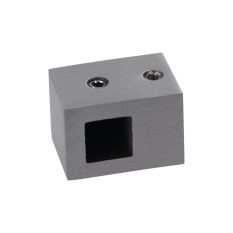 Držák čtyřhranného profilu 12x12mm (koncový-levý), plochý, (30x22mm), broušená nerez K320 /AISI304