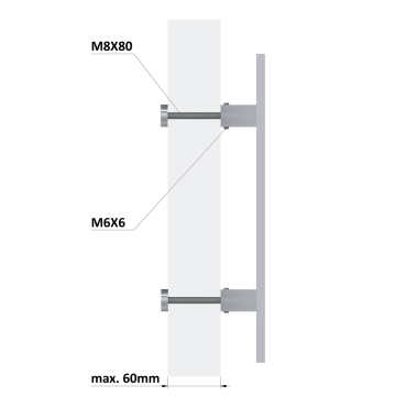 Nerezové 45° madlo, délka 800mm, AISI304