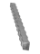 Tyč štvorcová plná 14x14mm, čierna S235, okutá na dvoch protiľahlých stranách L=1000mm, cena za 1ks(1m) - Délka: 1m