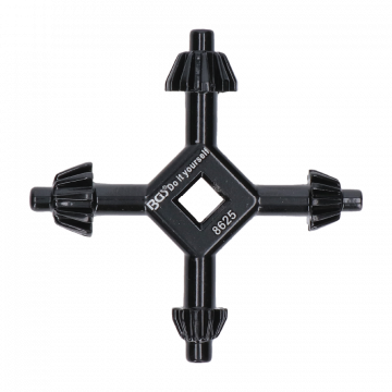 Krížový kľúč na vŕtacie sklučovadlo, univerzálny, Ø4mm, Ø5,5mm, Ø6mm a Ø7mm