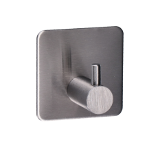 Nalepovací háček s 3M pásků, hranatý, základna: 44x44mm, broušená nerez K320/ AISI 304