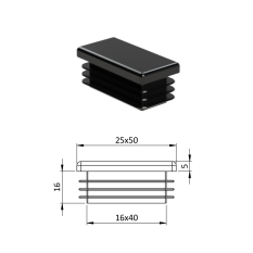 Krytka plastová 25 x 50 mm