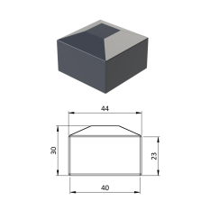 Vonkajšia krytka 40 x 40 mm, plastová PE