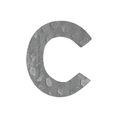 Domovní písmeno c 120x80mm zdobené, bez povrchové úpravy
