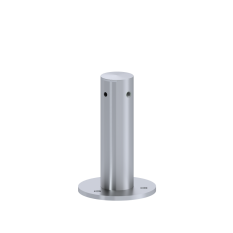 Příruba na fasádní lankovou stěnu, odsazení 150mm, průchozí, pro lanko max. ø6mm, se závitem M8, broušená nerez K320/AISI 304