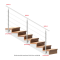 Nerezový sloup, boční kotvení, 4 řadový průchodný, venkovní, vrch nastavitelný (ø 42,4x2 mm), broušená nerez K320 / AISI304