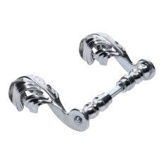 Klika 130x70mm, průměr osazení na štítek ø 19mm, bílý zinek, pár