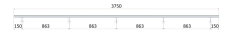 Madlo 3750mm /leštená nerez /AISI304, set:5ks úchyt, madlo ø 42.4mm s ukončením