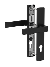 Hliníková sada se štítem klika/klika, RAL9005 matná