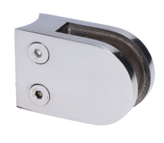 Svorka skla na trubku ø 42.4mm (63x45x27mm), leštěná nerez /AISI304, balení neobsahuje gumičky na sklo