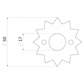 Podložka bulldog, vnitřní rozměr 17mm, vnější rozměr 50mm, žárový pozink