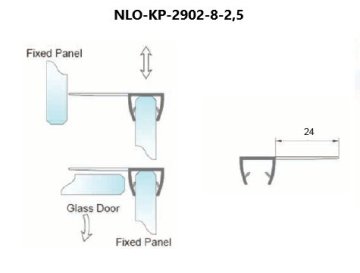 NLO-KP-2902-8-2,5-B - Těsnění pro sklo 8 mm