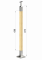 Dřevěný sloup, vrchní kotvení, bez výplně, vrch pevný (40x40 mm), materiál: buk, broušený povrch s nátěrem BORI (bezbarvý)