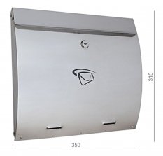 Poštovní schránka (350x315x70 mm), max. formát listu: C4, leštěná nerez / AISI430