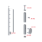 Nerezový sloup, boční kotvení, 5 řadový průchodný, vnitřní, vrch pevný (ø 42,4x2 mm), broušená nerez K320 / AISI304