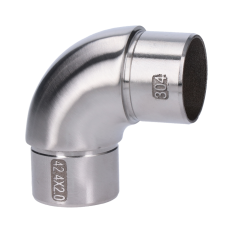 Spojka oblouková 90° na trubku ø 42,4 mm, broušená nerez K320 /AISI304