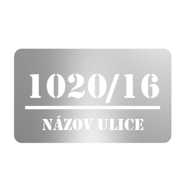 Domovní číslo, vzor 005, broušená nerez AISI 304