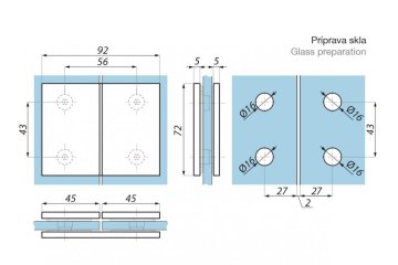 JHSC502SC - Pevná rukojeť - sklo 180°