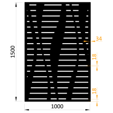 Plech vzor 9341, 1000 x 1500 x 2 mm, bez úpravy