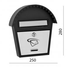 DOPRODEJ Poštovní schránka (250x280x50mm) nerez / černá, max. formát listu: B6, le