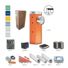 KIT - automatická závora do 9 m (motor 24 V, 160 W, 400 Nm) s elektronikou BCU1 (XBA3R10), 1x XBA17, 1x XBA14, 1x XBA5, 1x XBA9, 2x XBA13, 1x OXIBD, 1x ON2E, 1pár EPMB, 1x XBA7