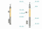 Dřevěný sloup, boční kotvení, výplň: sklo, levý, vrch pevný (40x40mm), materiál: buk, broušený povrch s nátěrem BORI (bezbarvý)