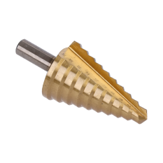 Stupňovitý kuželový vrták HSS 4341 TiN 9-36, 3 ploché boční úchopy