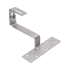 Střešní hák nastavitelný na vrchu, vhodný pro zakřivené krytiny (betonové nebo keramické). Nerez A2, fotovoltaika