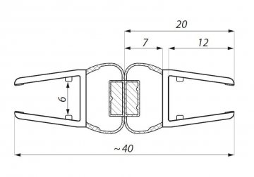 PMBE 6-8 - Magnetické těsnění pro sklo 6-8 mm