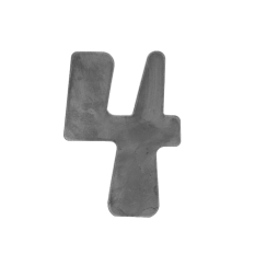 Číslo domovní 4, 120x80x3mm hladké, bez povrchové úpravy