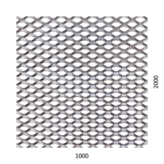 Tahokov Fe kosočtvercová oka: 22x12mm, můstek: 3mm (1000x2000x2mm)