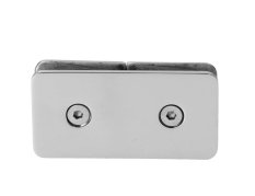 Svorka skla na skleněný dveřní systém, mezi sklo a sklo 180°, 45x45x16 mm, tloušťka skla 8-10 mm, leštěná nerez K320 / AISI304