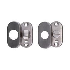 Oválná rozeta s uzamykací páčkou na WC dveře (62x32x10mm), rozměr páčky: 22x12x25mm, broušená nerez K320 /AISI304