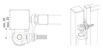 LOCINOX® RHINO hydraulický zavírač otevíratelný 180°, pro přímou montáž na panty se závitem M16 a M20 - Locinox farba: 9005